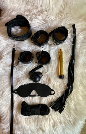 PASSION BONDAGE SET WITH VIBRATOR (BLACK)