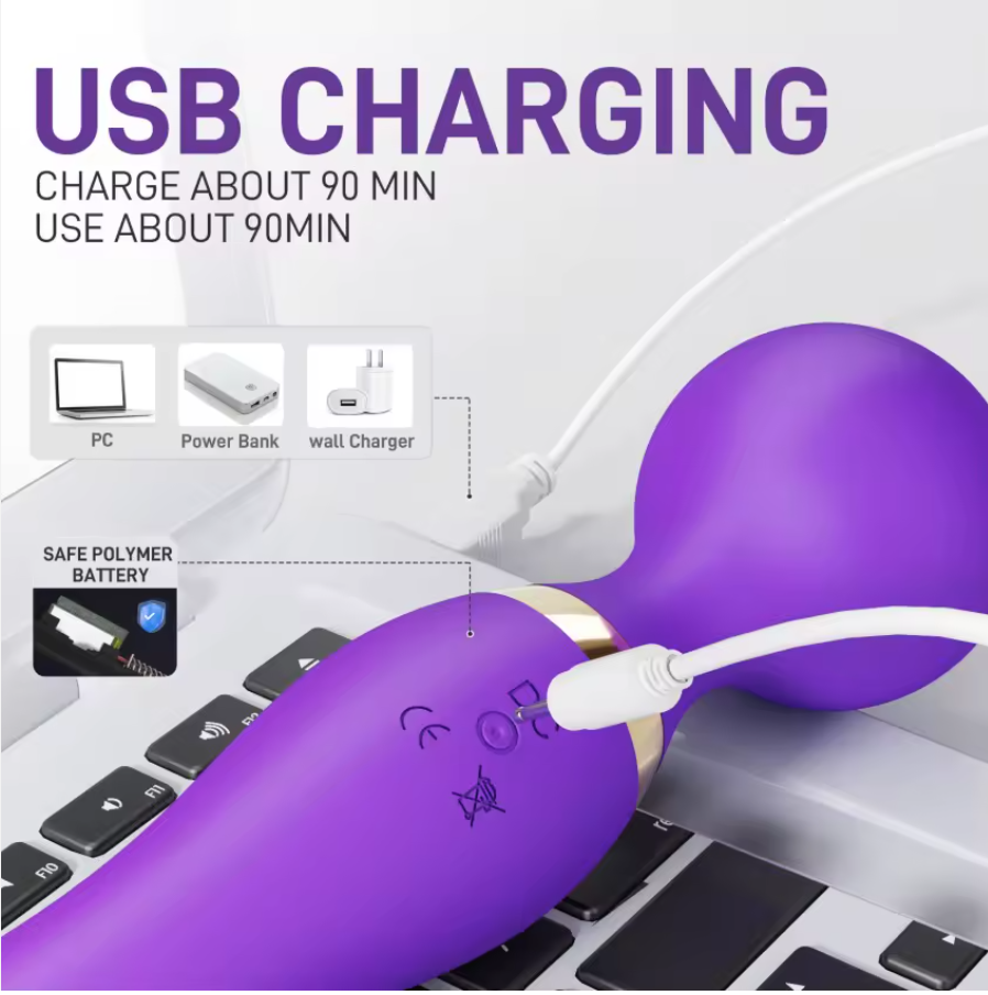 AGORA DOUBLE ENDED CLIT & G-SPOT VIBRATOR - RECHARGEABLE - Image 2