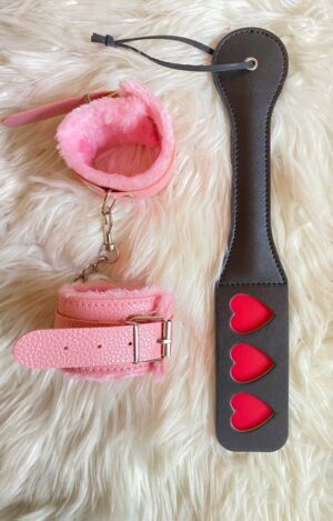 MIZZY CUFFS & PADDLE (PINK & BLACK)